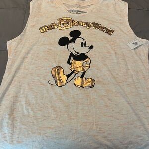 Disney Tank Top with Rose Gold Mickey Mouse Design